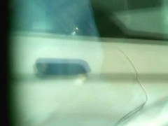 A voyeur films the crotch of a girl getting into her car