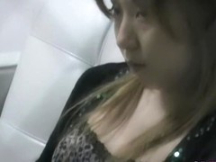 Asian bitch rubs her hairy yum-yum in voyeur porn video
