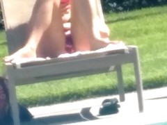 Poolside swimming sunbathing hidden camera