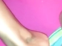 Sexy hottie jerks off her boyfriend's dong with her legs