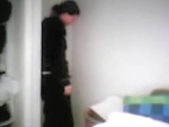 My wife changing after work on the voyeur cam set in room