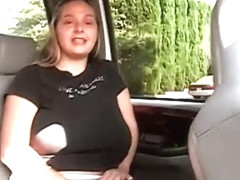 Amateur with huge natural tits rides a big cock