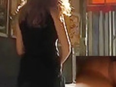 Hot hairy chick in dark suit