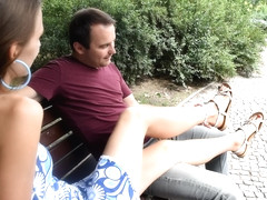 Shameless Brunette Uses Her Sexy Legs And Feet To Tease Her Boyfriend