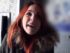 Redhead Spanish student from public banging