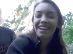 Charity Crawford gets her pussy stretched outdoors