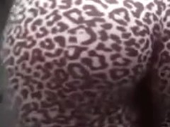 Tight ass jiggle in leopard leggins