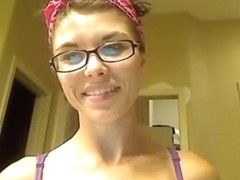 Le_lea: She uses a glass dildo on herself