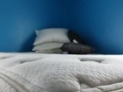 Naughty girl plays with milf's dildo, when she's alone at home.