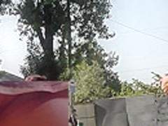 Provocative skinny butt in the hot upskirt scene