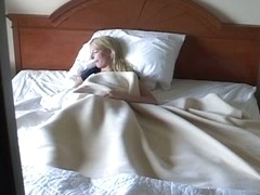 Hidden bedroom blonde masturbating