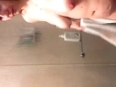 Shower Girl Horny Fondles Nipples  Masturbate Fail in Shower