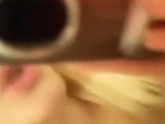 Hot blonde american girl tapes herself playing with her small tits in the bedroom mirror
