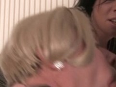 Sissy hubby sucks and gets facial in front of his wife
