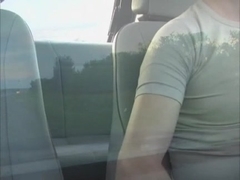 Cutie masturbates in a taxi