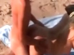 Hot golden-haired girl let her boyfriend fuck her on the nudist beach