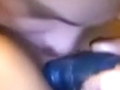 licking pussy while the dildo in the ass