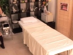 Japanese slut fucked hard in doggy style by her massagist