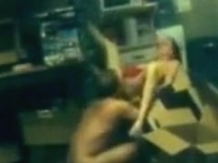 Chick in red skirt gets fucked in front of security cam