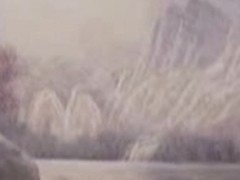 Busty amateur Gia strips showing her hairy pussy