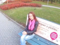 Euro redhead cocksucking on her knees POV