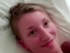 Shy legal age teenager tugjob with facial