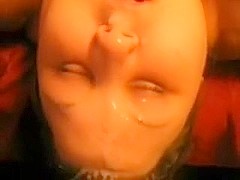 Cum on her face and hair