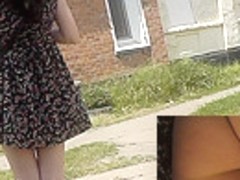 Athletic butt appeared in outdoor upskirt clip