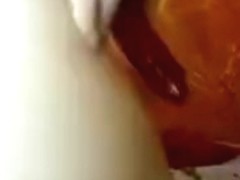 Ammanda sucks rubber penis and fucks herself