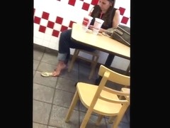 Candid Flip Flop Danglin So Good at Five Guys(She knew)