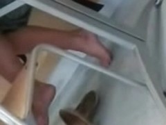 Barefoot under table