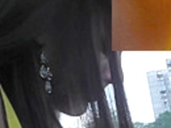 Girl caught on upskirt cam before sitting in the bus