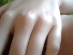 Black Brown girl masturbates and films