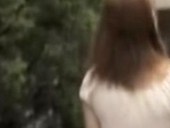 Beautiful Japanese brunette recorded with her skirt up