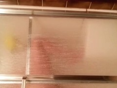 My wife having fun in the shower