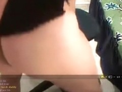 Rubbing my cunt and showing my butt