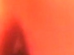 My wife pokes her wet crack with a sex toy and then I finish her off in cum-gap