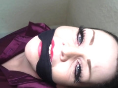 Evil Emma Bound And Gagged In Satin And Leather