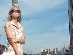 Marvelous babes filmed upskirt by a voyeur guy