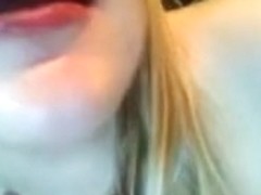 Horny blonde wants cum in her mouth on chat