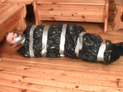 Taped Gagged Girl Packed In Trashbags