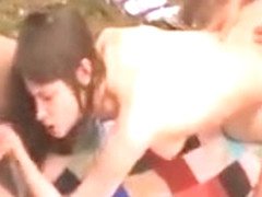 Amateur German Threesome In The Forest