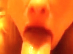 Horny blonde bitch goes crazy sucking on a big cock