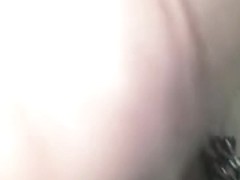 white cutie sucks dark strapon