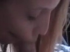 Charming chick sucks and rides my cock in a car in hardcore POV clip