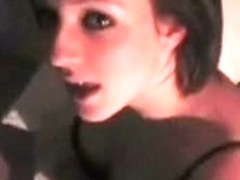 Homemade girlfriend blowjob and facial while watching porn