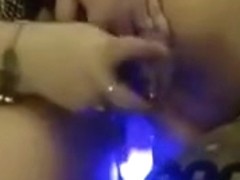 Double headed vibrator for my big fat pussy on home video