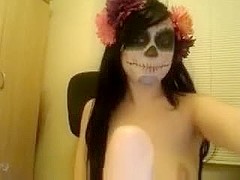 GF gets nude and horny on Halloween