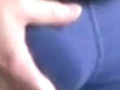 Dad showing off his very long foreskin on cam