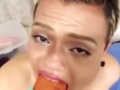 Charming teen latina with lips for Blowjob fucks creamy pussy